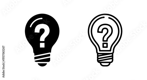 Light Bulb Question Mark Icon: Inquiry and Problem Solving
