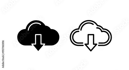 Download Cloud Icon Set, Data Storage and Upload Service
