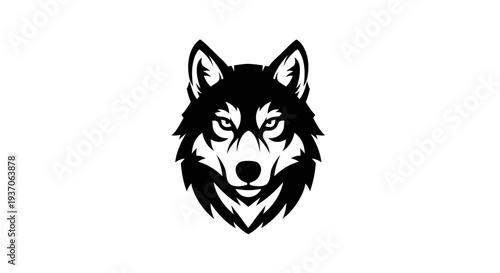 Black and white wolf head icon
