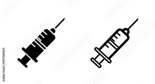 Syringe Medical Injection Icon Vector for Vaccination and Healthcare