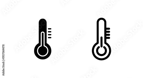 Low Temperature Thermometer Icon Vector for Cold Weather Forecast
