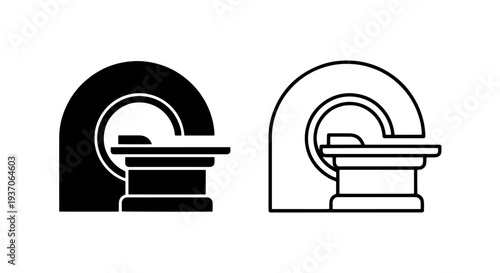Medical MRI CT Scan Imaging Equipment Front View Icon