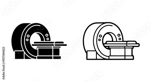 Diagnostic MRI CT Scan Machine Equipment Side Angle Icon