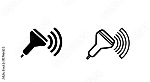 Ultrasound Probe Transducer with Sound Waves Medical Icon