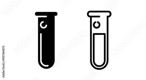 Test Tube Icons for Laboratory Experiments and Medical Research