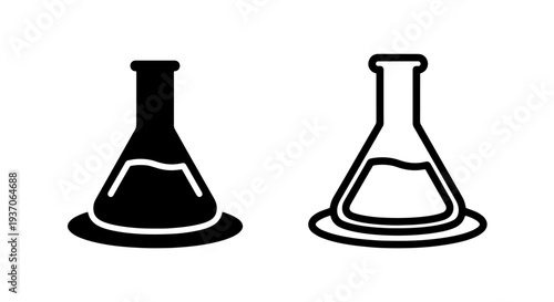 Chemistry Laboratory Erlenmeyer Flask with Liquid Icon