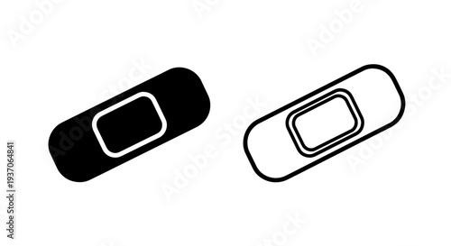 Simple Bandage Icon Set: Medical Plaster First Aid Symbol Vector Graphic