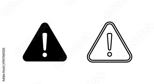 Warning Triangle Icon with Exclamation Mark Symbol