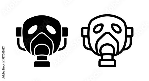 Gas Mask Respirator Icon for Chemical Biological Protection