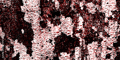 Red color paint cracks background, Weathered rustic surface, Dry leak paint backdrop. Abstract textured background with glowing white outlines and dark purple. Brown and dark gray rough grainy stone a