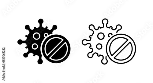 Stop Virus Icon - Coronavirus Prevention and Health Restriction Symbol