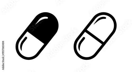 Medical Capsule Pill Icon - Pharmaceutical Drug and Treatment Symbol