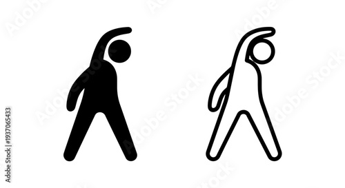 Person Stretching Icon for Fitness, Exercise, and Wellness Activities