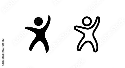 Joyful Person Jumping Icon for Celebration, Freedom, and Energy