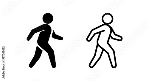 Walking Person Icon for Pedestrian Movement and Navigation Graphics