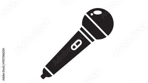 Microphone black icon with capsule button for recording audio and music... featuring mic, sound, podcast with vocal and speech elements for voice,
