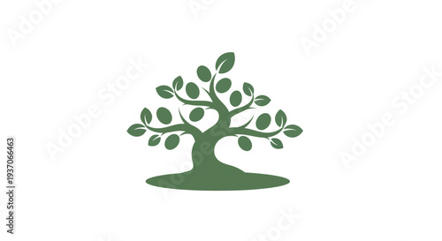 Green tree illustration on white background