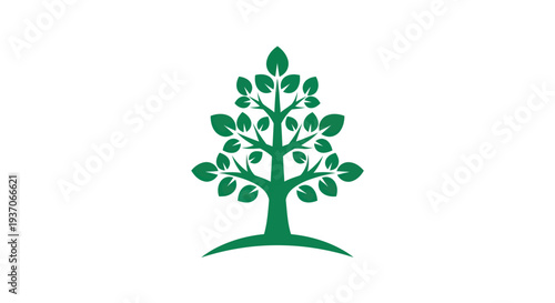 Green tree illustration on white background