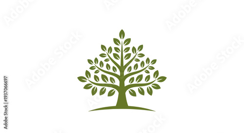 Green tree illustration on white background