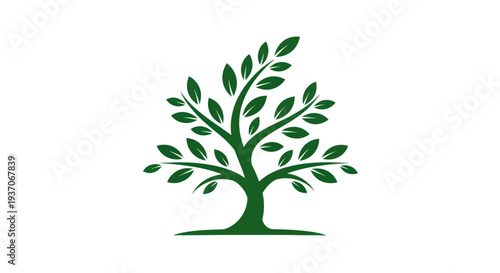 Green tree illustration on white background