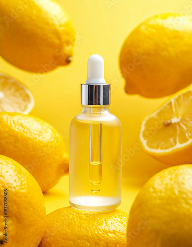 Wallpaper Mural A Bottle Of Essential Oil On Citrus Background  Torontodigital.ca