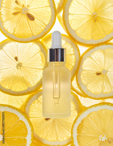 Wallpaper Mural A Bottle Of Essential Oil On Citrus Background  Torontodigital.ca