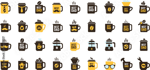 Collection of Best Dad coffee mugs and teapots for Father's Day