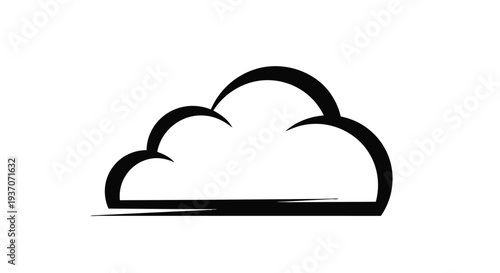 A simple black cloud icon on a pure for design use