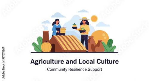 Sustainable Agriculture and Local Culture Vector: Women Farmers, Community Resilience, and Traditional Farming Practices