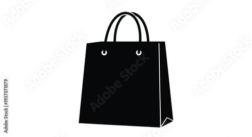 Black paper shopping bag with handles