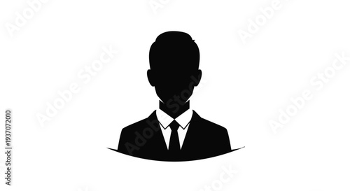 Black silhouette of a businessman on in a suit