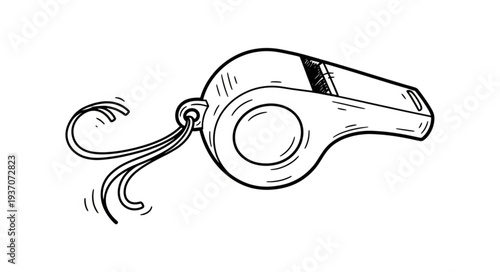 Whistle with a lanyard for safety and communication.