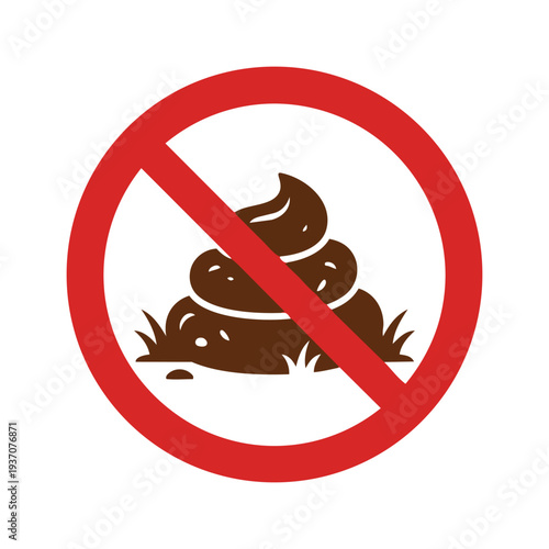 pet defecation prohibition sign icon