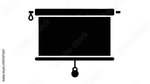 Vector illustration of black window blind icon on a on a transparent background