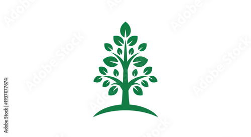 Green tree illustration on white background