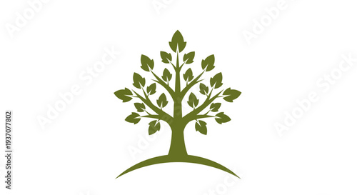 Green tree illustration on white background