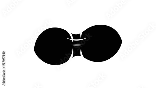 Vector illustration of black silhouette of boxing gloves on on a transparent background