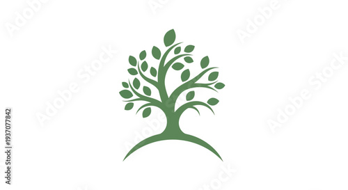 Green tree illustration on white background