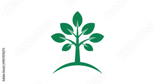 Green tree illustration on white background