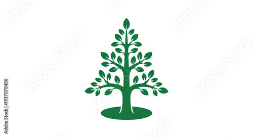 Green tree illustration on white background