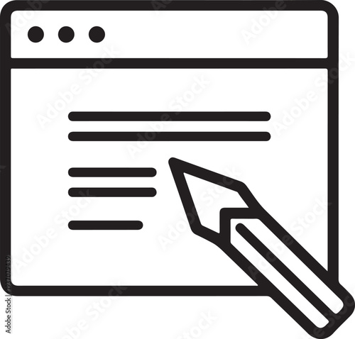 Vector web page edit icon