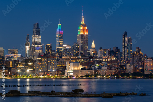 Photos New York City skyscrapers illuminated with rainbow colors for LGBTQ+ Pride week
