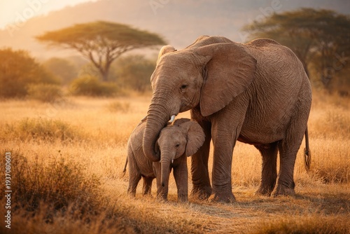 Elefant Mother and Baby In a Different Mother's Day