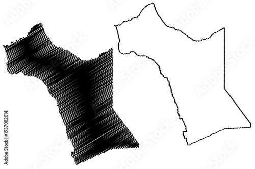 Garissa County (Republic of Kenya, North Eastern Province) map vector illustration, scribble sketch Garissa map