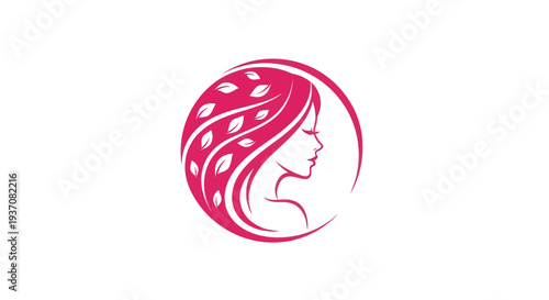 Woman profile with hair design