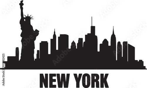 New York City skyline silhouette vector