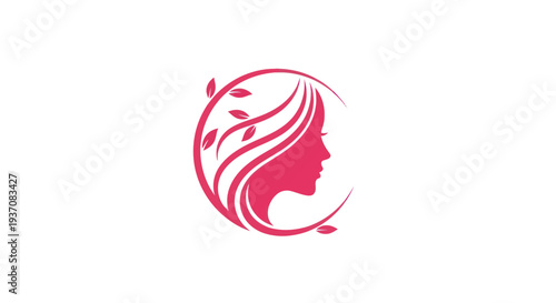 Woman profile silhouette nature design