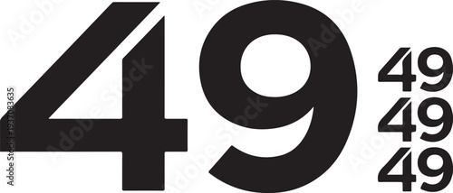Number 49 black bold vector design element