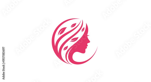 Womans profile with floral hair design
