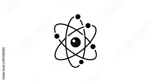 Atom Science Symbol Illustration Representing Physics Chemistry Scientific Research Atomic Structure Technology Innovation And Education Concept Minimal Clean Vector Design Suitable For Science Educat